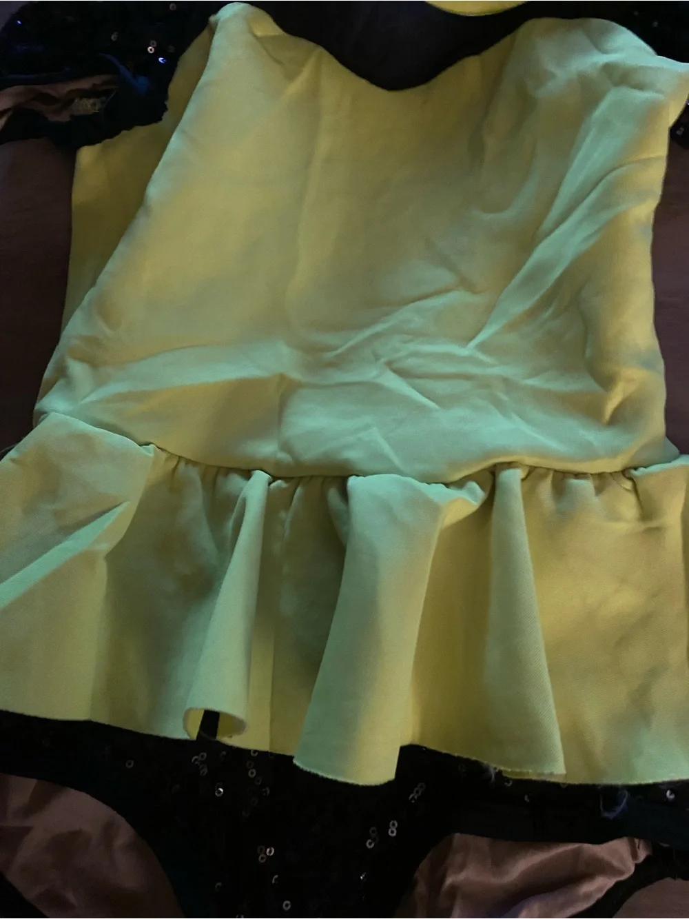 Kids Yellow and Black Sequin Dance Costume - medium child